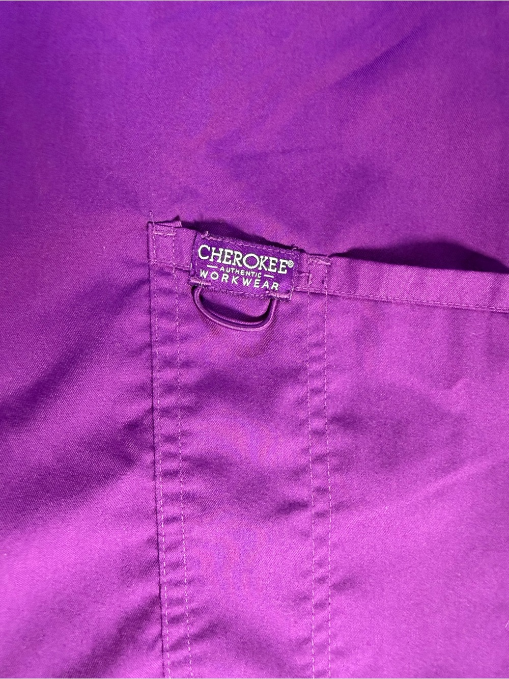 Cherokee Workwear Purple Scrub Set Women's Medium Top Medium Petite Pants Cargo - Picture 4 of 10